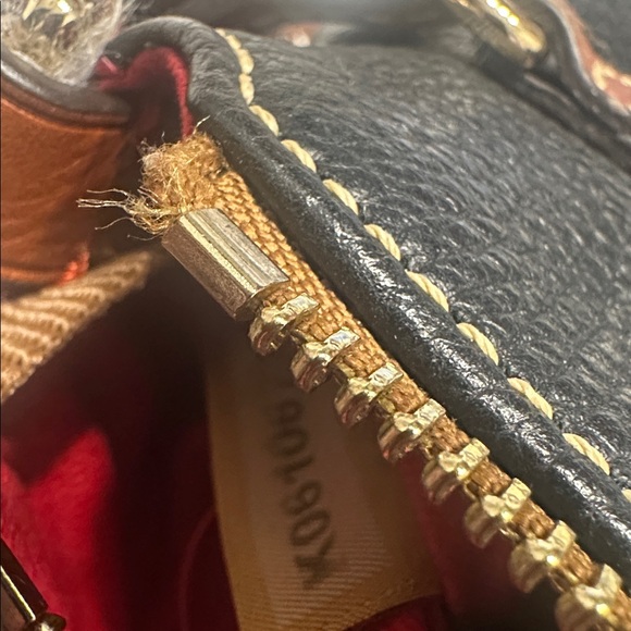 Dooney & Bourke Black and Tan Leather Satchel - Picture 8 of 9